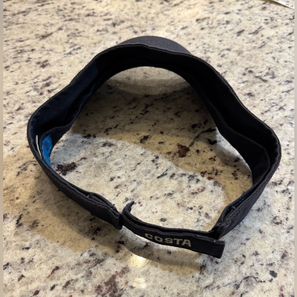 Navy Blue Costa visor hat. Gray logo embroidered on front - Picture 2 of 7